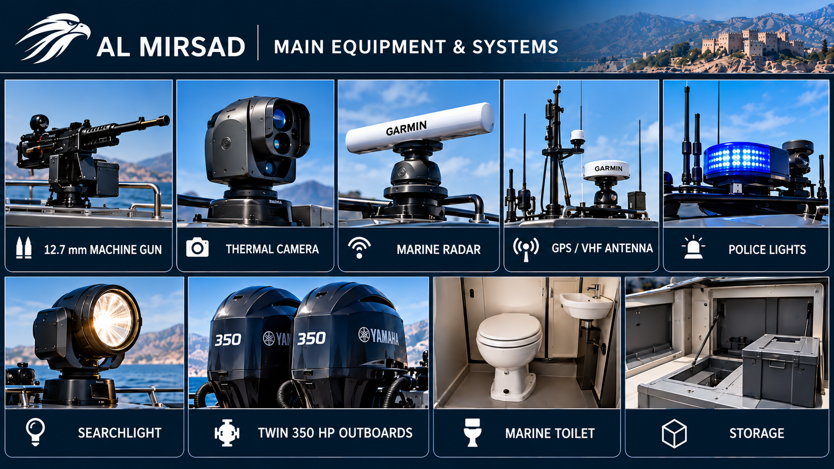 ALMIRSAD main equipment and systems illustrated