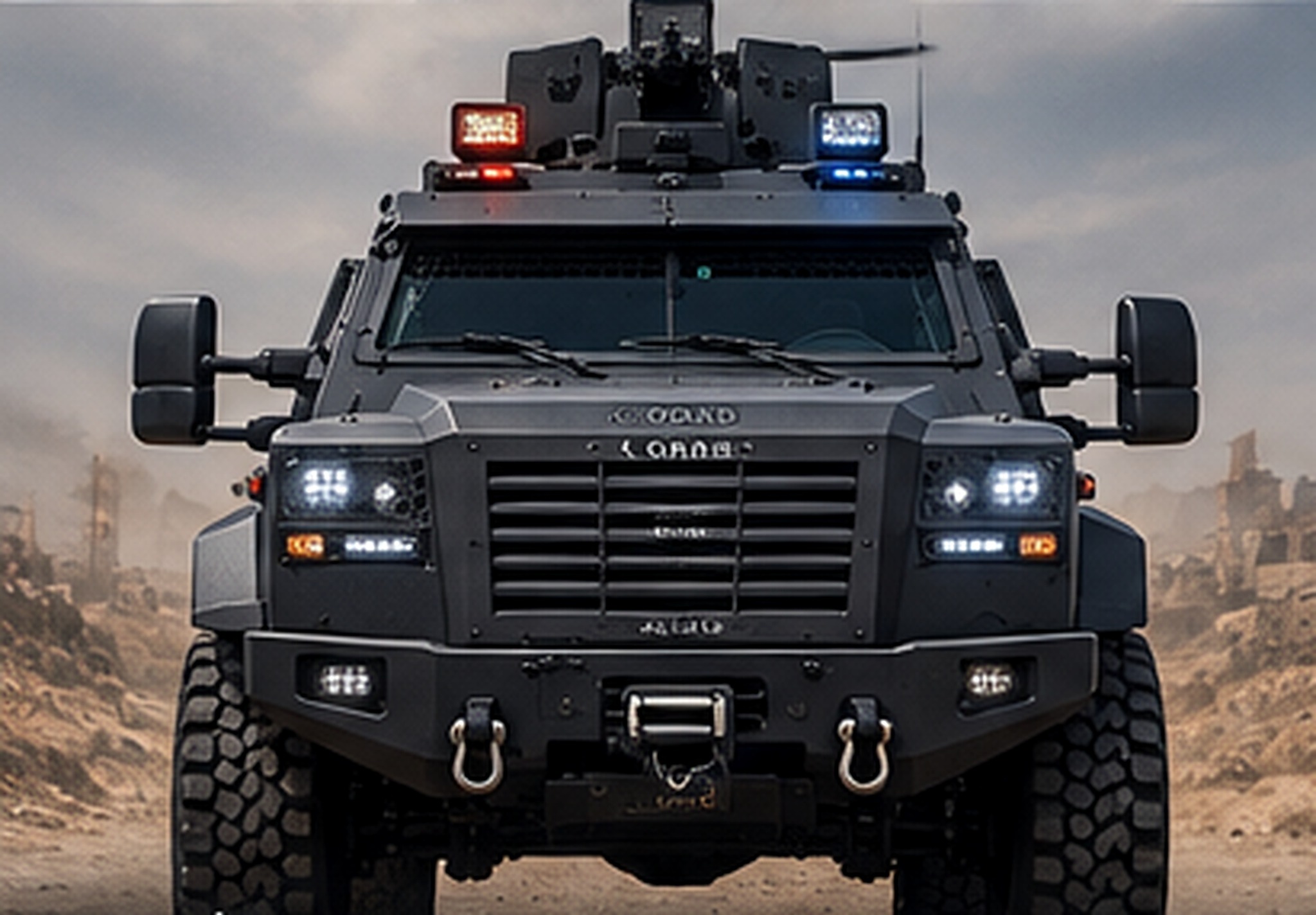 ALOQAB front view showing vehicle grille and lighting